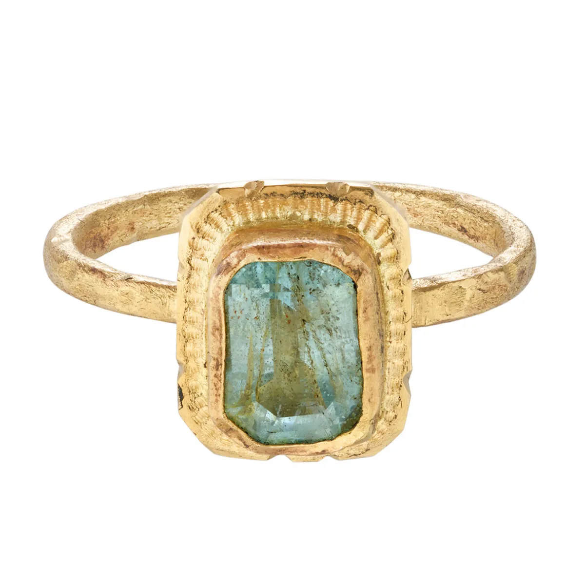Tomfoolery ‘A Love Begun By The Ocean’ Ring with Aquamarine & 14ct Yellow Gold Hot