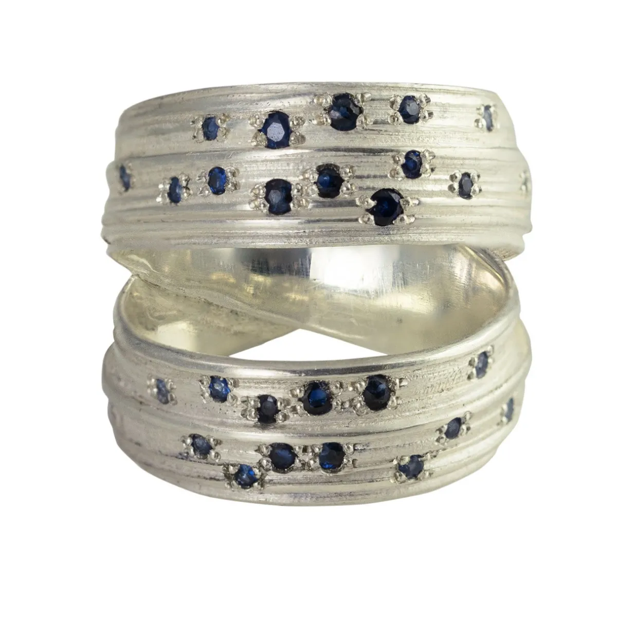 Tomfoolery Absolu ‘Continuous’ Art Ring with Sapphires Hot