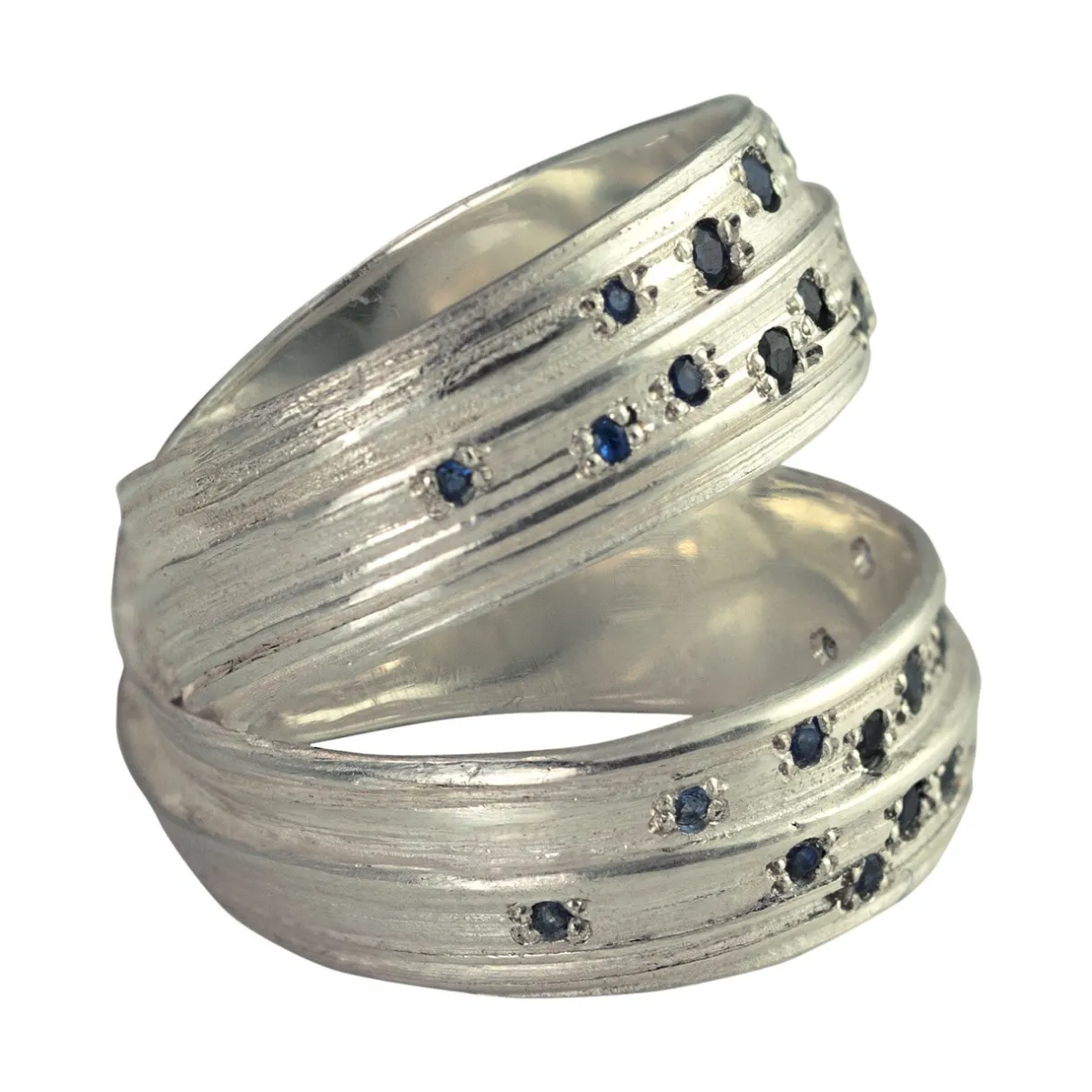Tomfoolery Absolu ‘Continuous’ Art Ring with Sapphires Hot