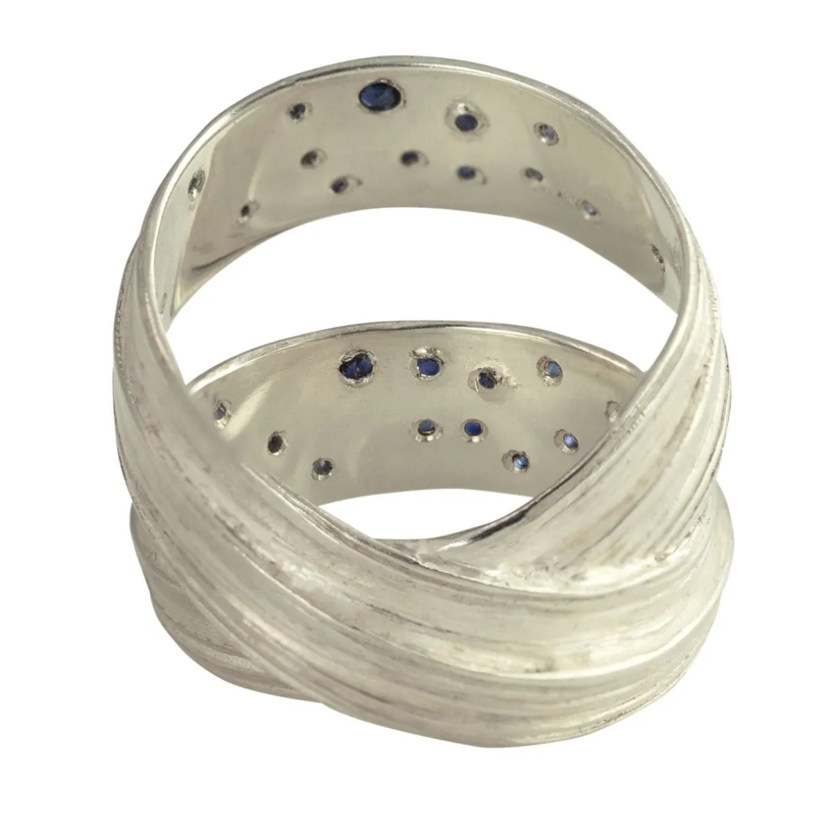 Tomfoolery Absolu ‘Continuous’ Art Ring with Sapphires Hot
