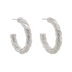 Tomfoolery Absolu Twist Silver Hoops New
