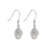 Tomfoolery Acorn & Pearl Drop Earrings in Silver Outlet