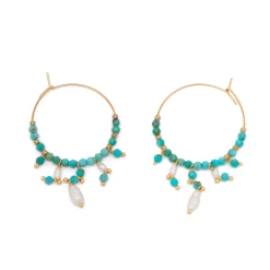 Tomfoolery Acqua Dolce Turquoise & Tourmaline Hoops Online
