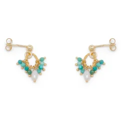 Tomfoolery Acqua Dolce Turquoise & Tourmaline Drop Earrings Clearance