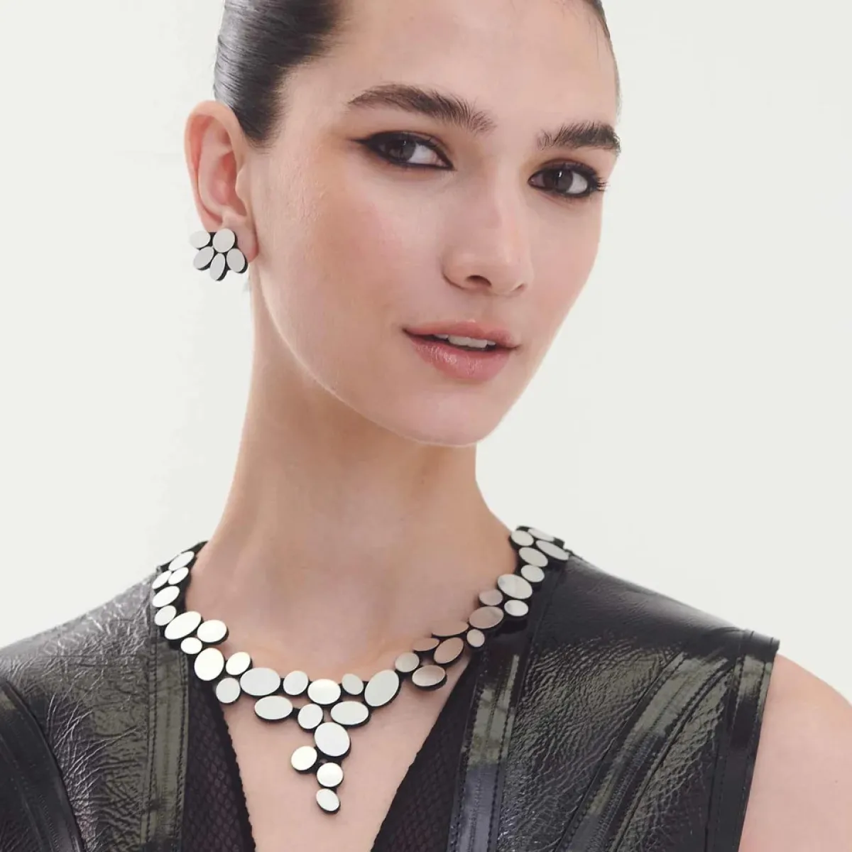 Tomfoolery Acrylic Reflections Statement V Necklace Discount