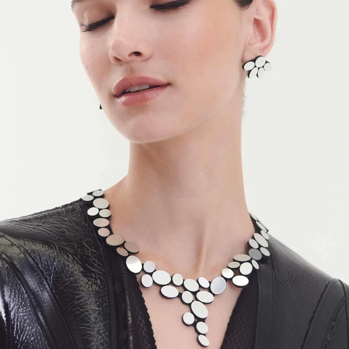 Tomfoolery Acrylic Reflections Statement V Necklace Discount