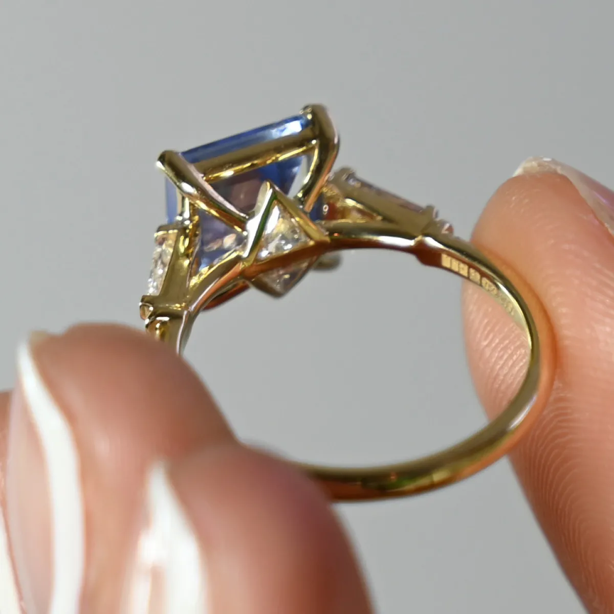Tomfoolery Adelphi Square Cut Sapphire and Diamond Ring Best