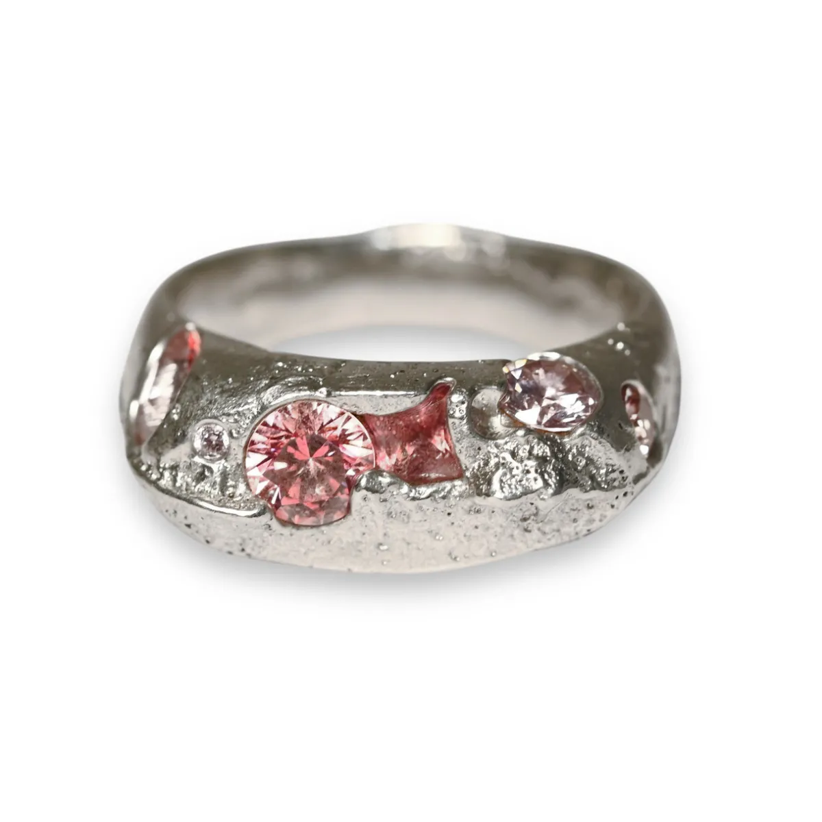Tomfoolery Alex Pewter Signet Ring in Pink Online