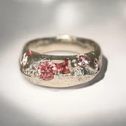 Tomfoolery Alex Pewter Signet Ring in Pink Online