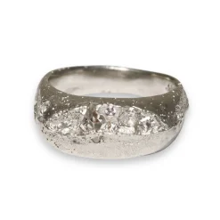 Tomfoolery Alex Pewter Signet Ring in White Fashion