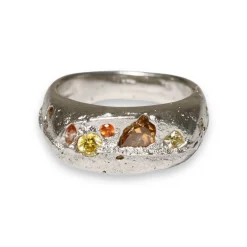 Tomfoolery Alex Pewter Signet Ring in Citrus Sale