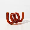 Tomfoolery Amber Curly Glass Vase Clearance