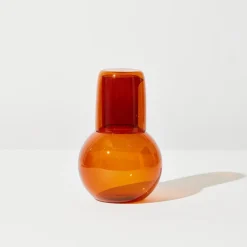 Tomfoolery Amber Glass Belly Carafe + Cup Set Best