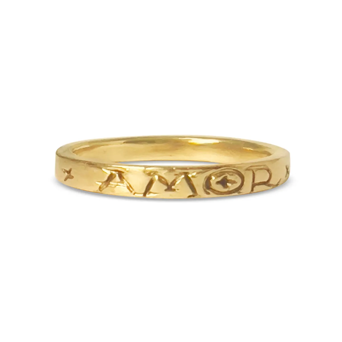 Tomfoolery Amor Fati Engraved Gold Band Hot