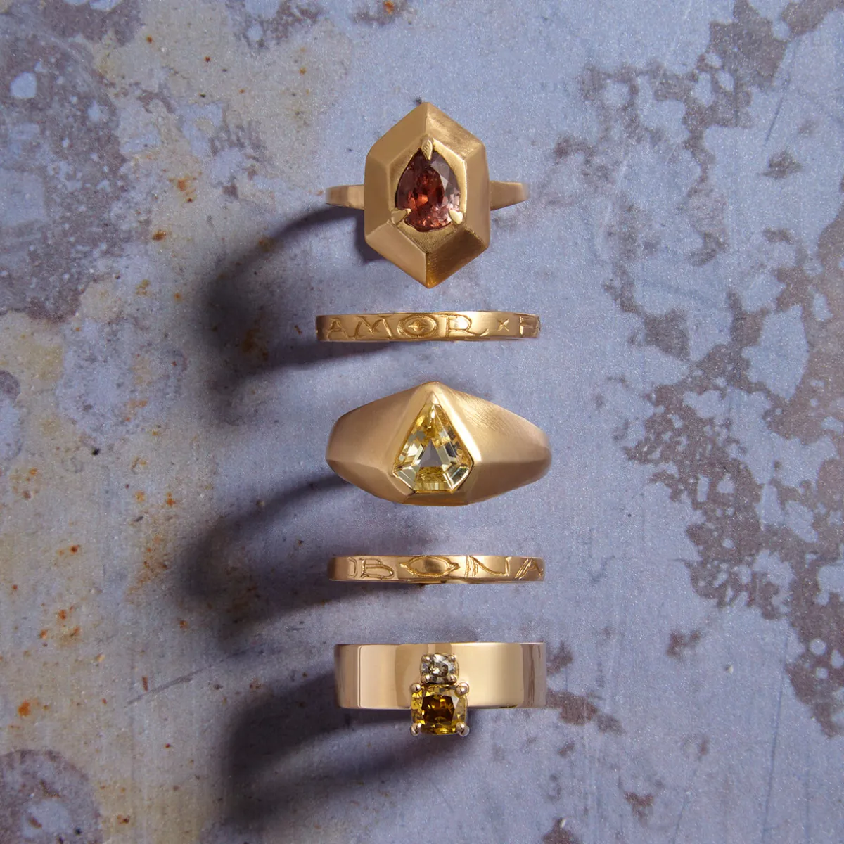 Tomfoolery Amor Fati Engraved Gold Band Hot