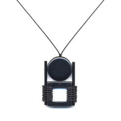 Tomfoolery Anni Albers All Black Necklace Clearance