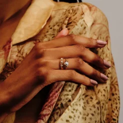 Tomfoolery Antique Engraved Pearl & Coral Ring Hot