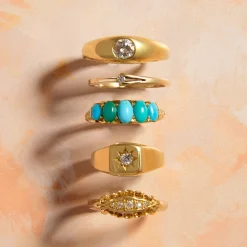 Tomfoolery Antique Gold & Five Diamond Ring Sale
