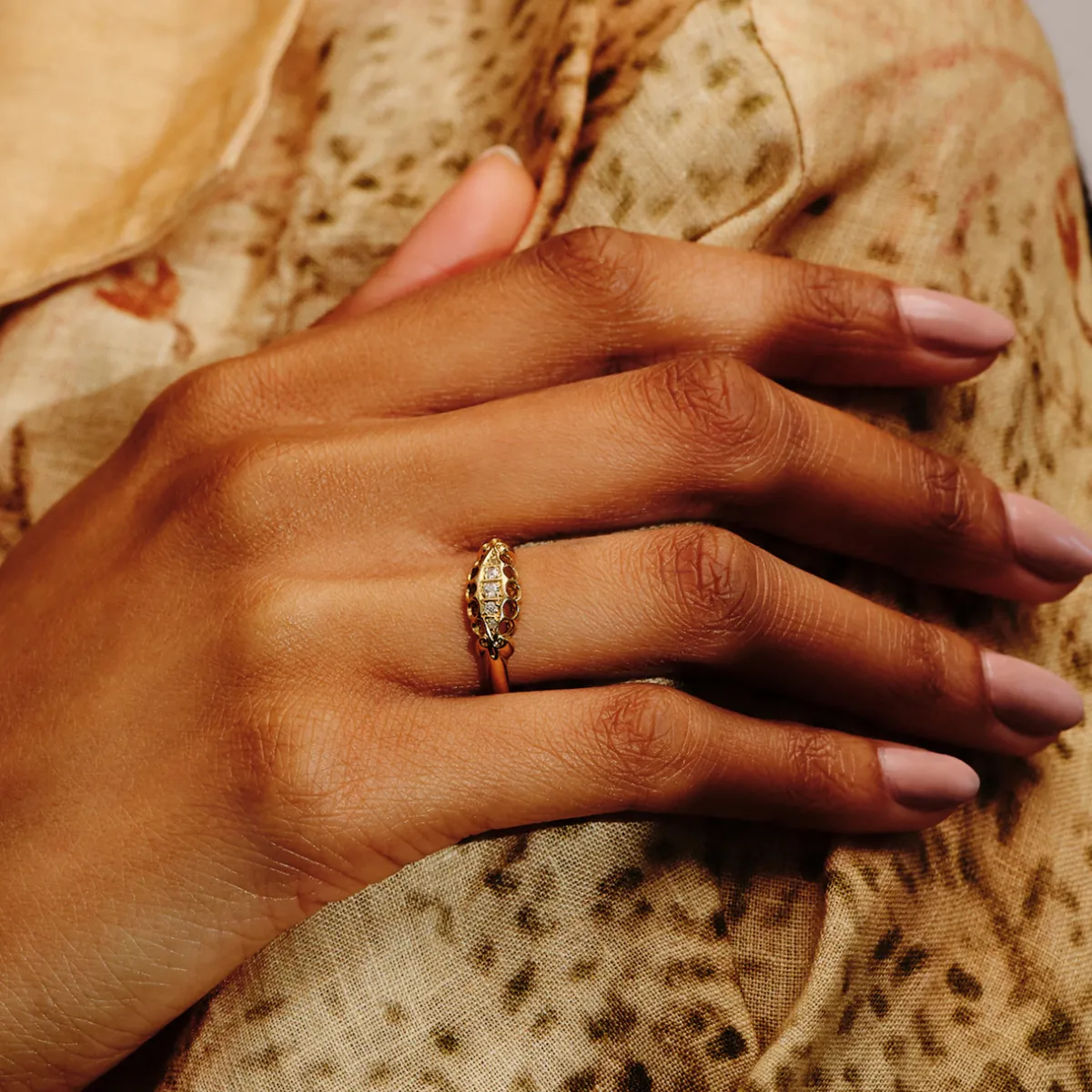 Tomfoolery Antique Gold & Five Diamond Ring Sale