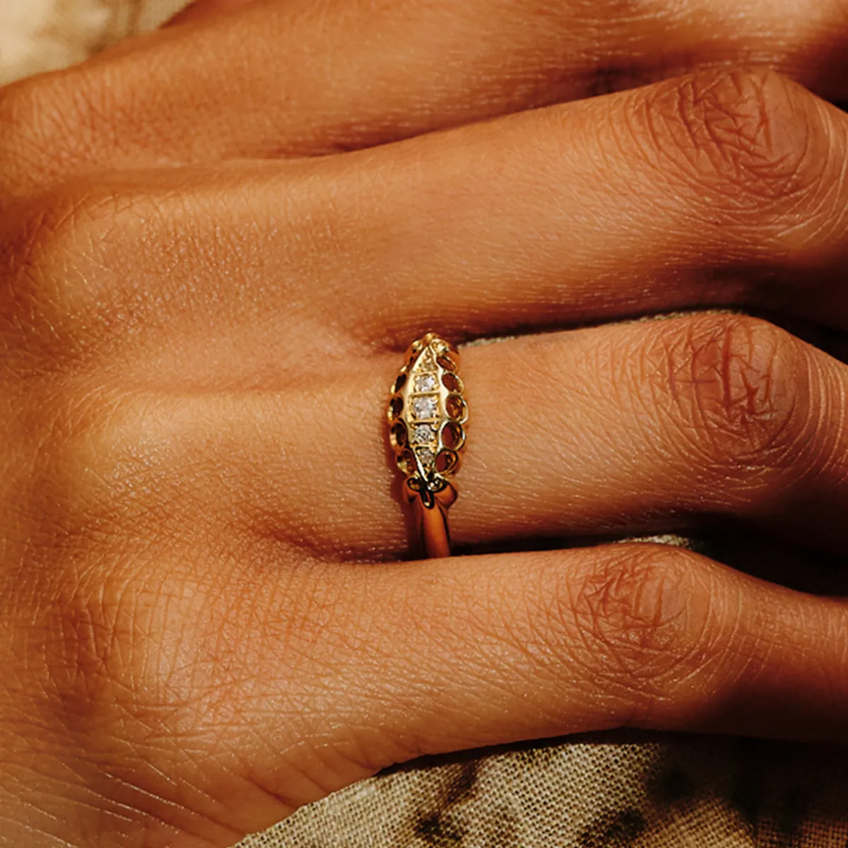 Tomfoolery Antique Gold & Five Diamond Ring Sale