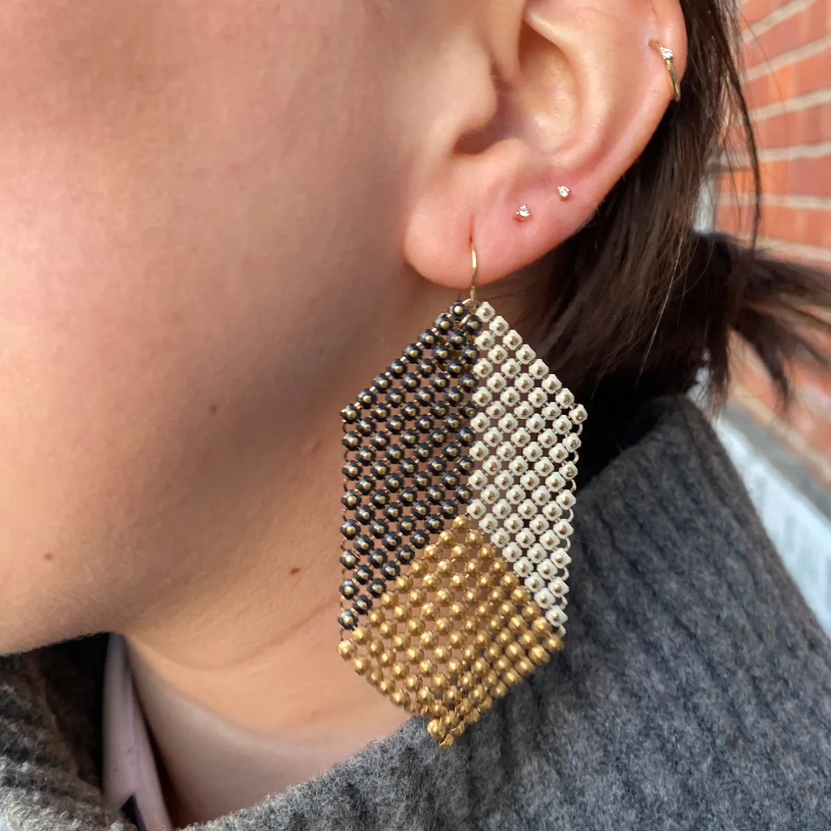 Tomfoolery Apex Long Mesh Drop Earrings Hot