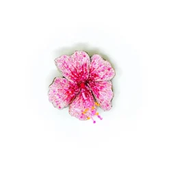 Tomfoolery Aphrodite Hibiscus Beaded Sequin Brooch Hot