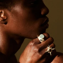 Tomfoolery Aqua & Diamond Wrap Art Ring Best