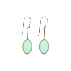 Tomfoolery Aqua Oval Glass Bead Drop Earrings Online