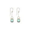 Tomfoolery Aqua Square with White Circle Earrings Discount