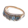 Tomfoolery Aquamarine & Labradorite Single Ruched Band Ring  in 20ct Rose Gold Clearance