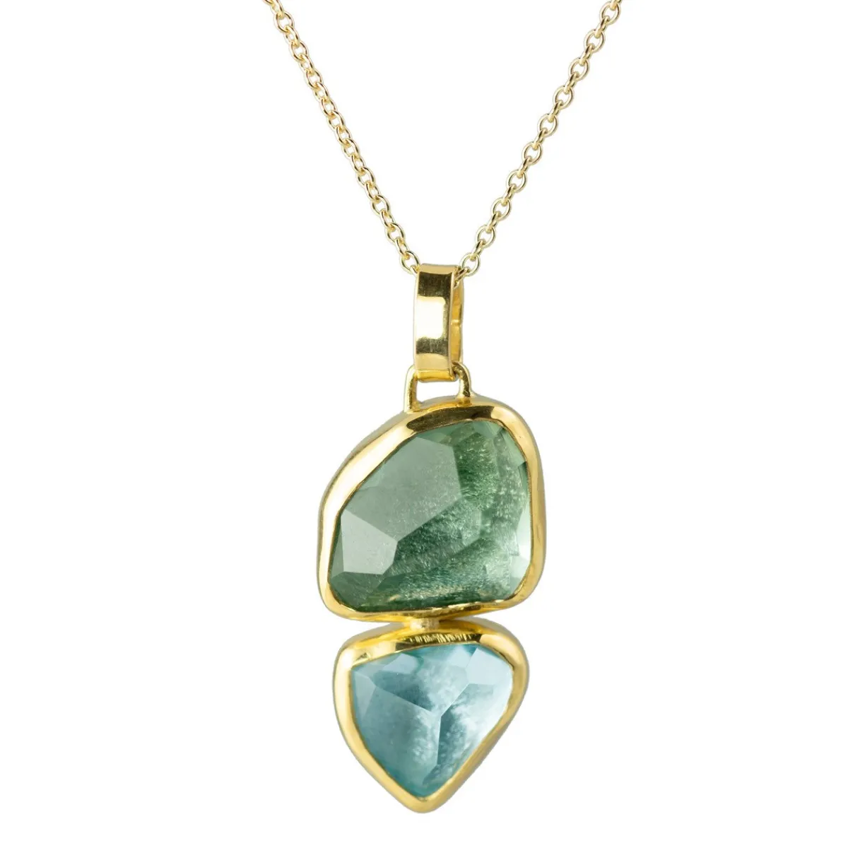 Tomfoolery Aquamarine and Green Amethyst Pendant Outlet