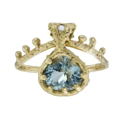 Tomfoolery Aquamarine Dew Drop Art Ring Online