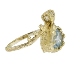 Tomfoolery Aquamarine Dew Drop Art Ring Online