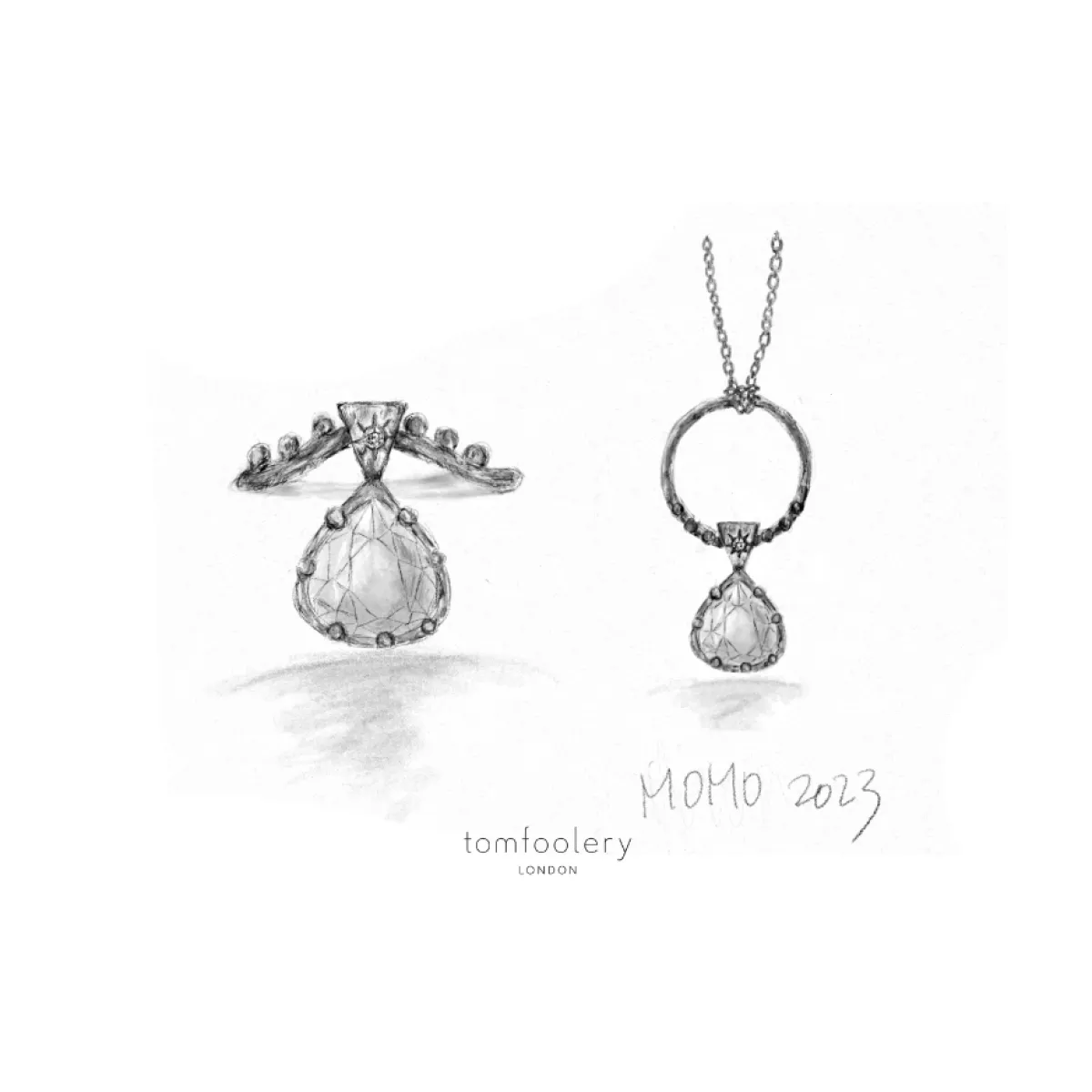 Tomfoolery Aquamarine Dew Drop Art Ring Online