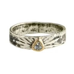 Tomfoolery Aquamarine Ring In Sterling Silver & 14ct Gold Outlet