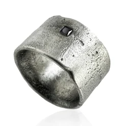 Tomfoolery Arkaika Extra Wide Oxidised Silver Band Discount
