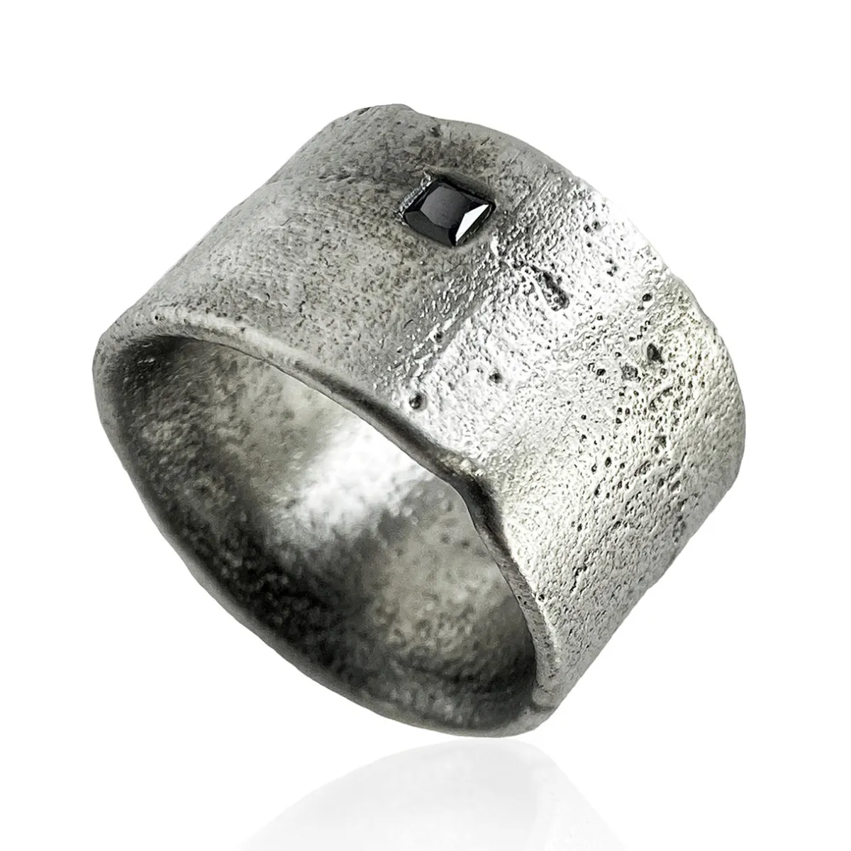 Tomfoolery Arkaika Extra Wide Oxidised Silver Band Discount