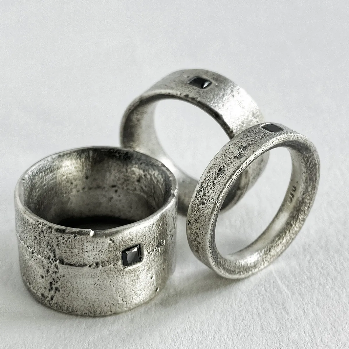 Tomfoolery Arkaika Extra Wide Oxidised Silver Band Discount