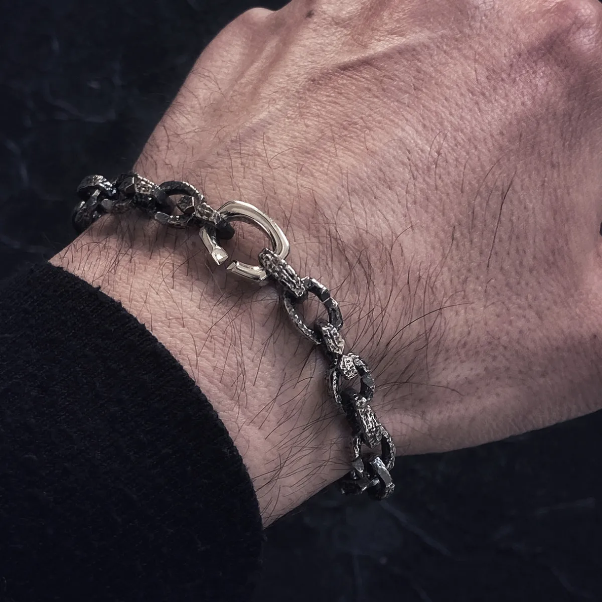 Tomfoolery Arkaika Silver Link Chain Bracelet Outlet