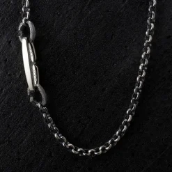 Tomfoolery Arkaika Silver Lock Chain Choker New