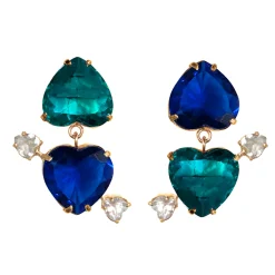 Tomfoolery Arrow Heart Earrings Blue Hot
