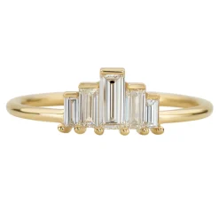 Tomfoolery Art Deco 0.55ct Baguette Engagement Ring Fashion