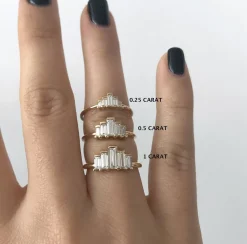 Tomfoolery Art Deco 0.55ct Baguette Engagement Ring Fashion