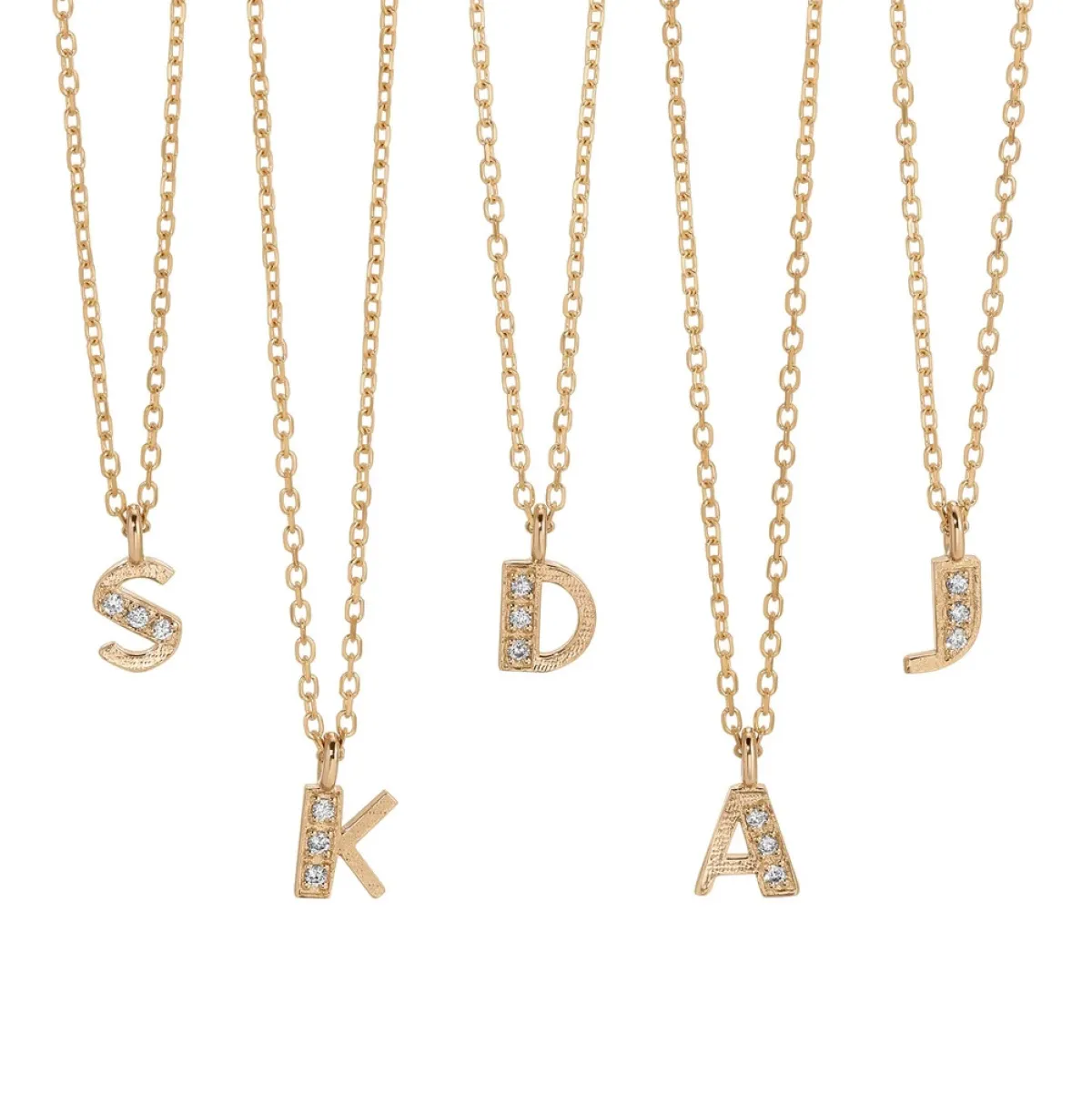 Tomfoolery Art Deco Diamond Letter Necklace Fashion