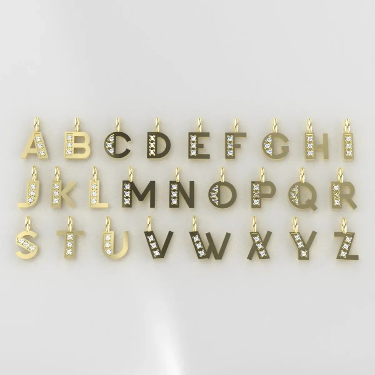 Tomfoolery Art Deco Diamond Letter Necklace Fashion