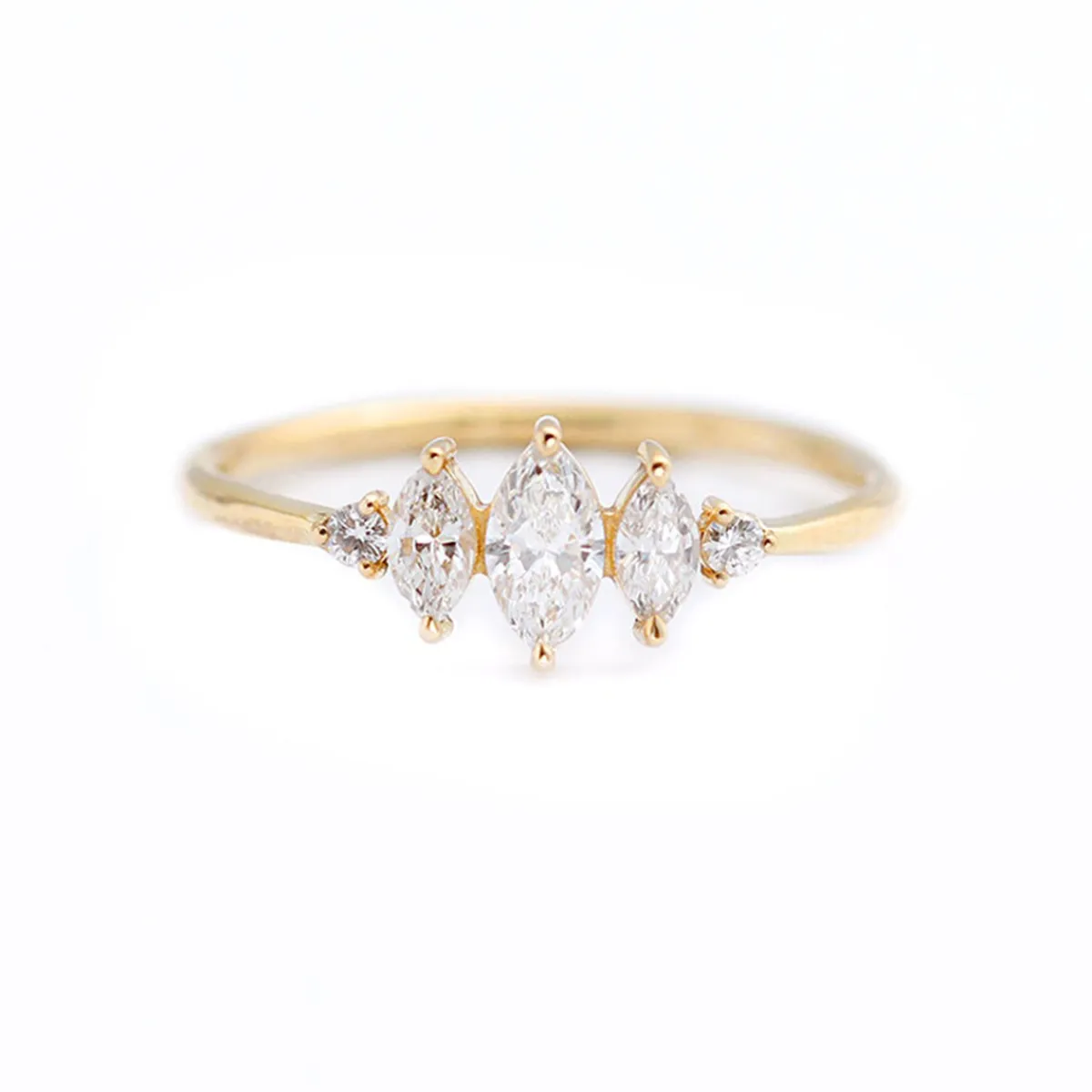 Tomfoolery Art Deco Marquise Diamond Engagement Ring in 18ct Yellow Gold Clearance