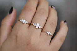 Tomfoolery Art Deco Marquise Diamond Engagement Ring in 18ct Yellow Gold Clearance
