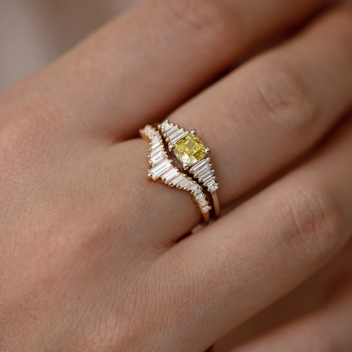 Tomfoolery Art Deco Tapered Baguette Diamond Ring Fashion