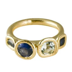 Tomfoolery Asimmetrica 4 Stone Ring Blue Clearance