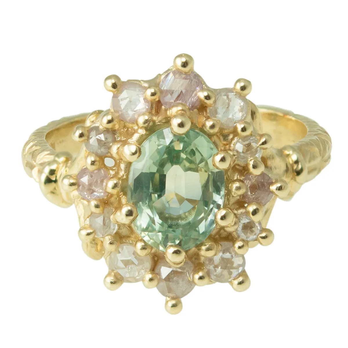 Tomfoolery Aster Pale Sapphire Halo Ring Online